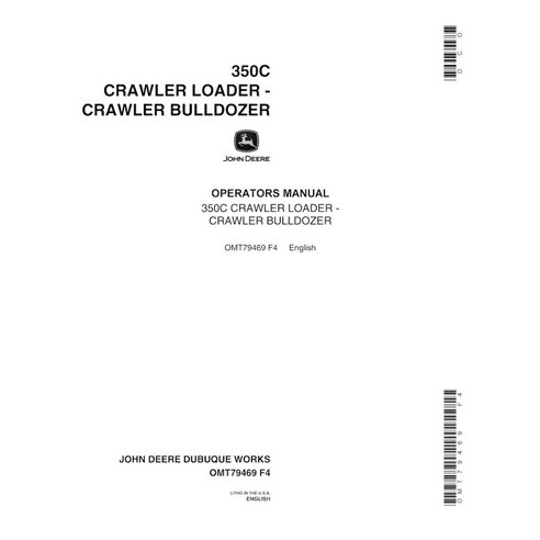 Manual del operador en pdf de la topadora sobre orugas John Deere 350C - John Deere manuales - JD-OMT79469-EN