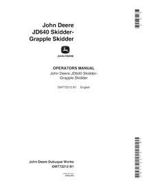JD-OMT72212 Manuel de l'opérateur pdf de la chargeuse compacte John Deere 640