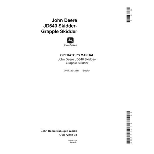 JD-OMT72212 Manuel de l'opérateur pdf de la chargeuse compacte John Deere 640
