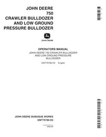 John Deere 750 crawler dozer pdf operator's manual  - John Deere manuals - JD-OMT76786-EN