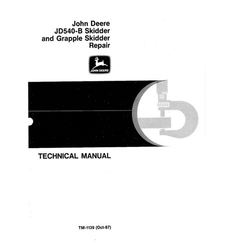 TM1139re John Deere 540B skid loader pdf repair technical manual