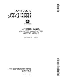 Manuel de l'opérateur pdf de la chargeuse compacte John Deere 540B - John Deere manuels - JD-OMT69591-EN