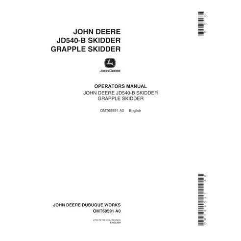 Manual do operador em pdf da minicarregadeira John Deere 540B - John Deere manuais - JD-OMT69591-EN