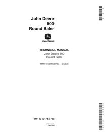 TM1140 Manuel technique pdf de la presse à balles John Deere 540B