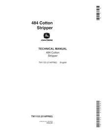 TM1153 John Deere 484 decapador de algodon pdf manual tecnico