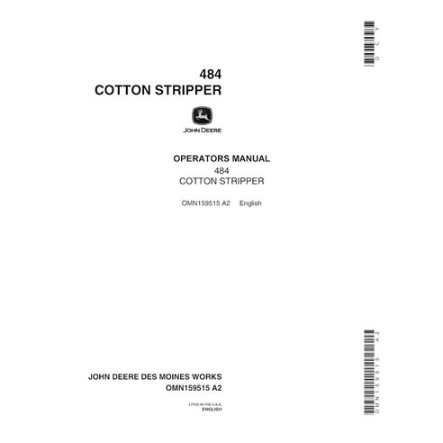 John Deere 484 (SN 777-) manual del operador del decapador de algodón en pdf - John Deere manuales - JD-OMN159515-EN