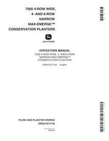 John Deere 7000 Drawn Conservation 4-RW, 4-RN, 6RN (SN 01000-092235) manual del operador de la sembradora en pdf - John Deere...