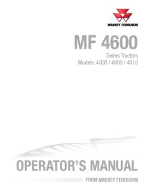 Manual do operador do trator Massey Ferguson 4608/4609/4610 - Massey Ferguson manuais - MF-4283494M5