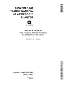 JD-OMA43719 Manuel de l'opérateur PDF du semoir John Deere 7000 (pliable) 8RW et 12RN