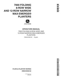 JD-OMA45598 John Deere 7000 Drawn (Folding) Planters 24RN planter operator's manual (OMA45598)