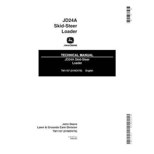 Manual técnico em pdf da minicarregadeira John Deere 24A - John Deere manuais - JD-TM1157-EN