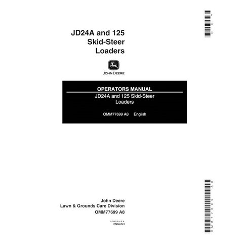 John Deere 24A, 125 minicarregadeira manual do operador em pdf - John Deere manuais - JD-OMM77699-EN
