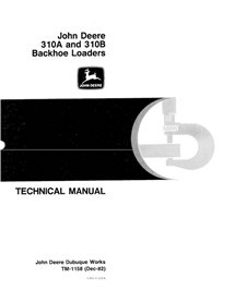 TM1158 John Deere 310A, 310B backhoe loader pdf technical manual