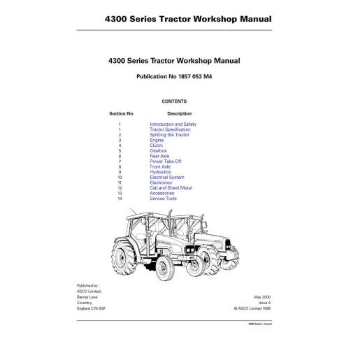 Manual de taller del tractor Massey Ferguson 4215/420/425/4235/4245/4255/4260/4270 - Massey Ferguson manuales - MF-1857053M4