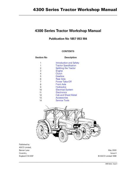 Manuel d'atelier du tracteur Massey Ferguson 4215/4220/4225/4235/4245/4255/4260/4270 - Massey-Ferguson manuels - MF-1857053M4