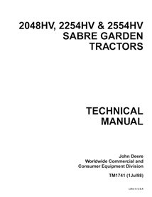 John Deere Sabre 2048HV, 2554HV, 2254HV compact tractor pdf technical manual  - John Deere manuals - JD-TM1741-EN