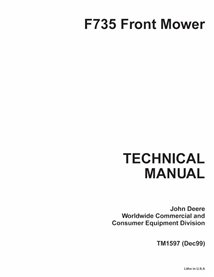 John Deere F735 mower pdf technical manual  - John Deere manuals - JD-TM1597-EN