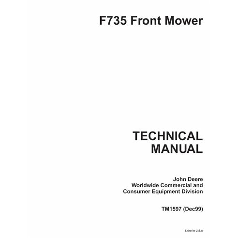 Manuel technique pdf de la tondeuse John Deere F735 - John Deere manuels - JD-TM1597-EN