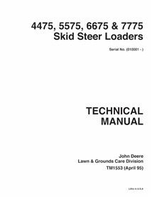 Manuel technique pdf des chargeuses compactes John Deere 4475, 5575, 6675 et 7775 - John Deere manuels - JD-TM1553-EN