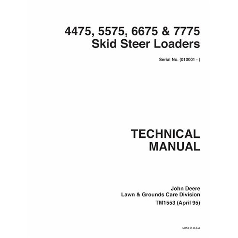 Manuel technique pdf des chargeuses compactes John Deere 4475, 5575, 6675 et 7775 - John Deere manuels - JD-TM1553-EN