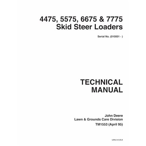 TM1553 Manual técnico das minicarregadeiras John Deere 4475, 5575, 6675 e 7775 (TM1553)