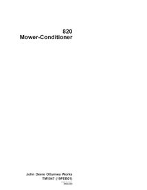 John Deere 820 mower conditioner pdf technical manual  - John Deere manuals - JD-TM1547-EN