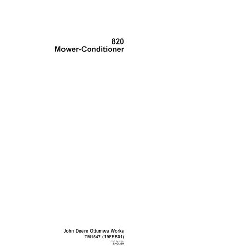 John Deere 820 mower conditioner pdf technical manual  - John Deere manuals - JD-TM1547-EN