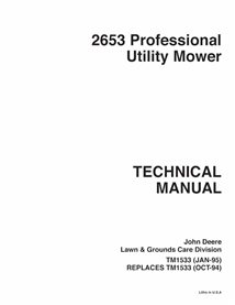 TM1533 John Deere 2653 mower technical manual (TM1533)