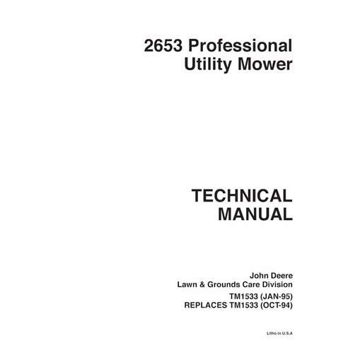 TM1533 Manual técnico do cortador de grama John Deere 2653 (TM1533)