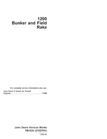 TM1525 Manual técnico em pdf do cortador John Deere 1200 Bunker e Field Rake