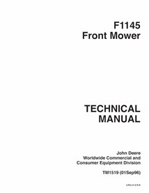 John Deere F1145 Cortacésped frontal pdf manual técnico - John Deere manuales - JD-TM1519-EN