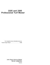 TM1427 Manuel technique des tondeuses à gazon professionnelles John Deere 3325 et 3365 (TM1427)