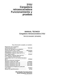 John Deere 310J (SN -159759) tractopelle pdf manuel technique d'utilisation et d'essai ES - John Deere manuels - JD-TM10135-ES