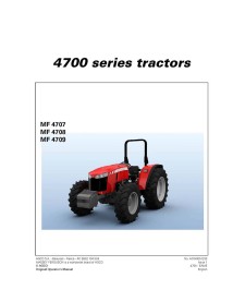 Massey Ferguson 4707 / 4708 / 4709 tractor operator's manual - Massey Ferguson manuals - MF-ACW0051230