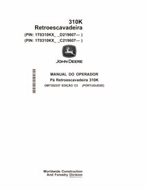 John Deere 310K, PIN: _D219607-, _C219607 manual del operador de la retroexcavadora pdf PT - John Deere manuales - JD-OMT3023...