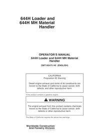 JD-OMT180475 John Deere 644H, 644MH (SN -585560) wheel loader operator's manual (OMT180475)