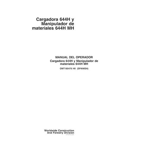 JD-OMT180476-ES John Deere 644H, 644MH (SN -585560) wheel loader operator's manual ES (OMT180476)