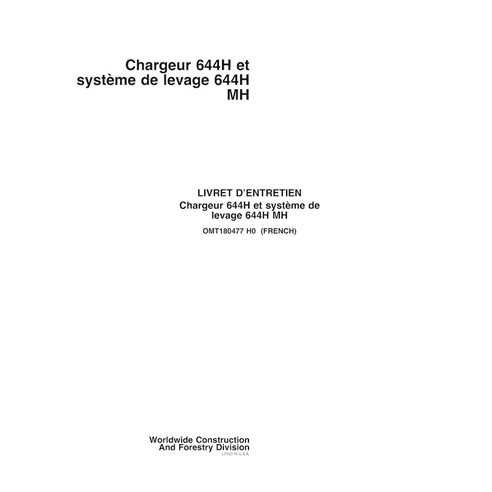 JD-OMT180477-FR John Deere 644H, 644MH (SN -585560) wheel loader operator's manual FR (OMT180477)
