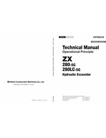 Excavadora Hitachi ZAXIS 280-5G, 180LC-5G pdf manual técnico de principios operativos - Hitachi manuales - HITACHI-TODDF-EN-0...