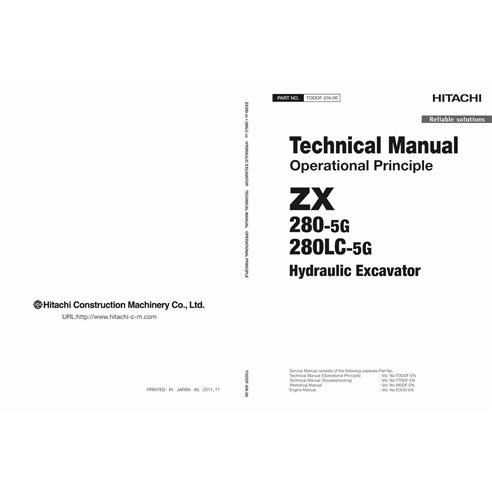 Excavadora Hitachi ZAXIS 280-5G, 180LC-5G pdf manual técnico de principios operativos - Hitachi manuales - HITACHI-TODDF-EN-0...