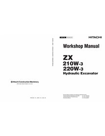 John Deere ZAXIS 210W-3, 220W-3 excavator pdf workshop manual  - John Deere manuals - HITACHI-WCJBE00