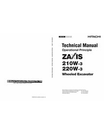 Manual técnico do princípio operacional da escavadeira Hitachi ZAXIS 210W-3, 220W-3 em pdf - Hitachi manuais - HITACHI-TOCJB-...