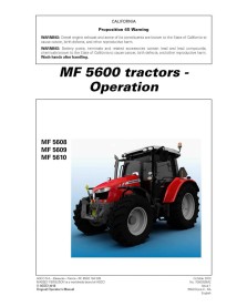 Manual do operador do trator Massey Ferguson MF 5608/5609/5610 - Massey Ferguson manuais - MF-7060055M2