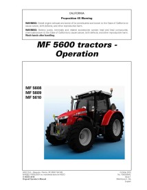 Manuel de l'opérateur du tracteur Massey Ferguson MF 5608/5609/5610 - Massey-Ferguson manuels - MF-7060055M2