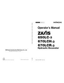 HITACHI-EM1J721 Manuel de l'opérateur pdf de l'excavatrice Hitachi ZAXIS 650LC-3, 670LCH-3, 670LCR-3