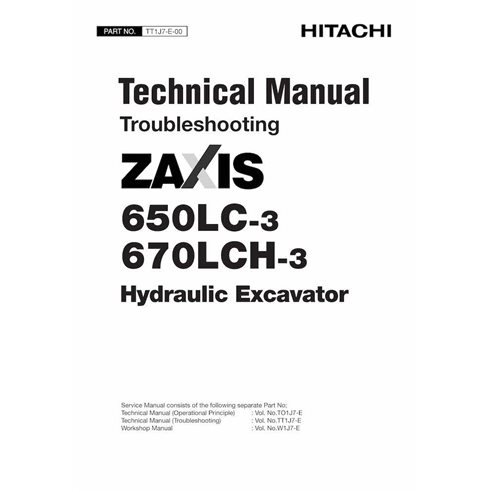HITACHI-TT1J7E00 Manuel technique de dépannage pdf de l'excavatrice Hitachi ZAXIS 650LC-3, 670LCH-3