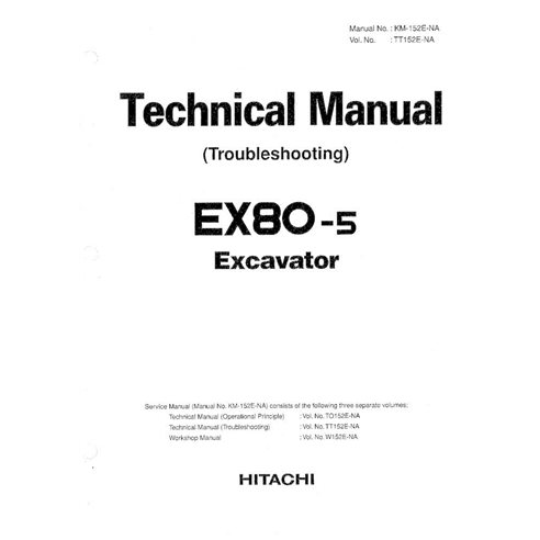 Manual técnico de solução de problemas em pdf da escavadeira Hitachi EX80-5 - Hitachi manuais - HITACHI-TT152ENA-EN