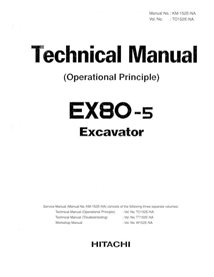 Manual técnico do princípio operacional em pdf da escavadeira Hitachi EX80-5 - Hitachi manuais - HITACHI-TO152ENA-EN