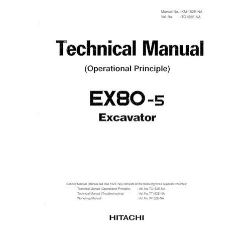 Manual técnico do princípio operacional em pdf da escavadeira Hitachi EX80-5 - Hitachi manuais - HITACHI-TO152ENA-EN