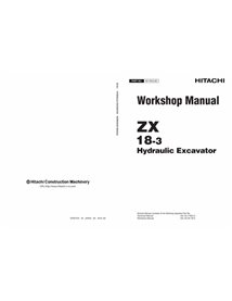 HITACHI-W1Y8E00 Manuel d'atelier pdf de la pelle Hitachi ZAXIS 18-3